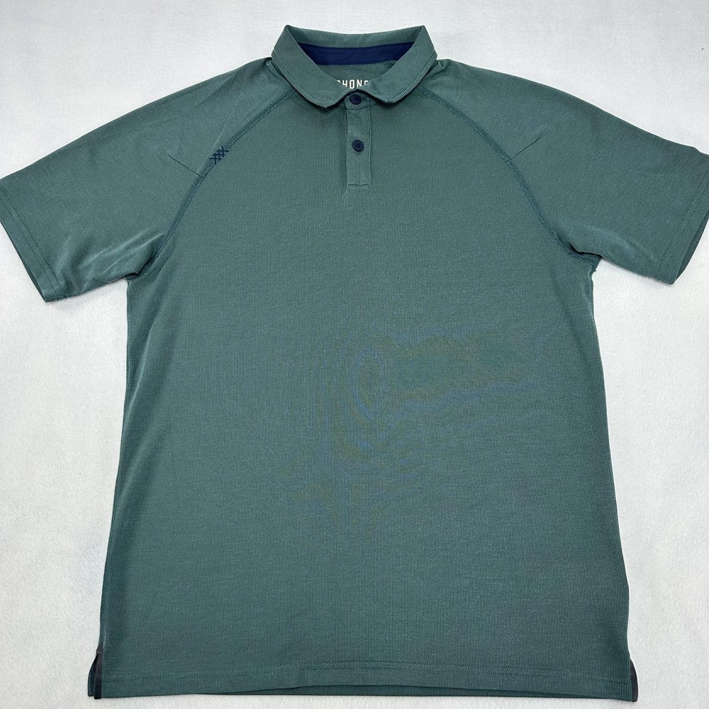 Rhone Polo Shirt Mens Small Green Performance Golf Moisture‎ Wicking 101346